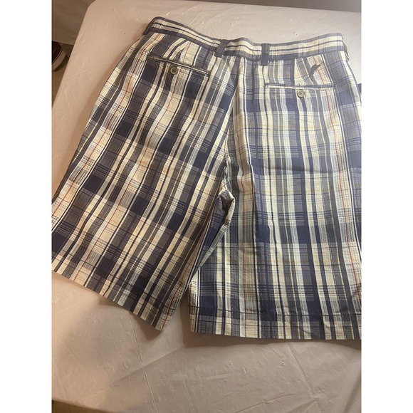 Tommy Bahama Other - Men's‎ Tommy Bahama Blue Plaid Relaxed Textured Silk Blend Golf Shorts- Size 38